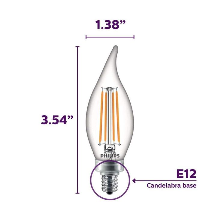 Philips 40-Watt Equivalent B11 Dimmable LED Light Bulb Soft White (12-Pack)