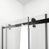 Primo 60 in. x 57.50 in. Frameless Sliding Bathtub Door in Black Without Handle - Super Arbor