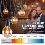 50 ft. Indoor/Outdoor Weatherproof Party String Lights with 50 Sockets Light Bulbs Included