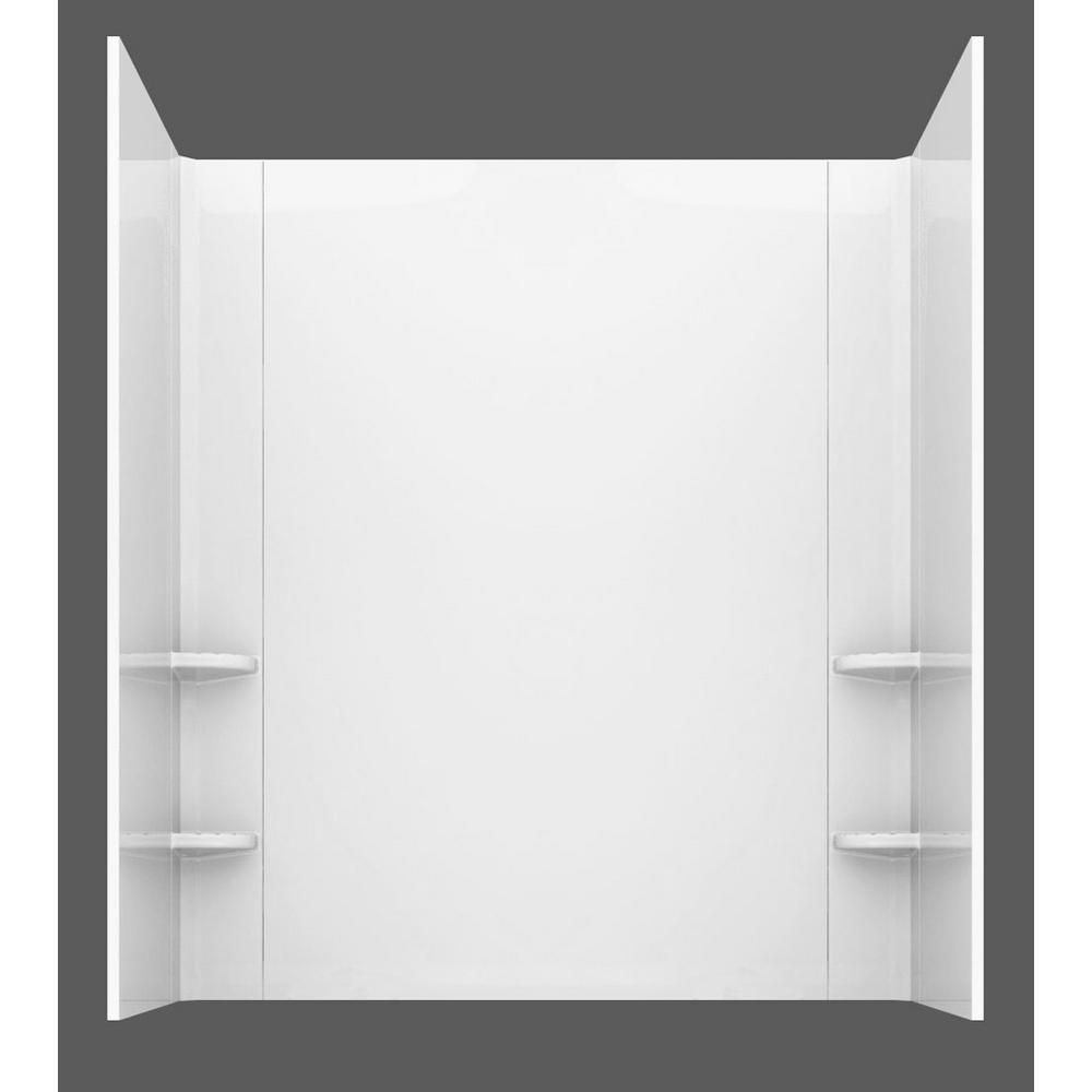 Rampart Wheelchair Accessible 4.5 ft. Walk-in Non-Whirlpool Bathtub with Easy Up Adhesive Wall Surround in White - Super Arbor