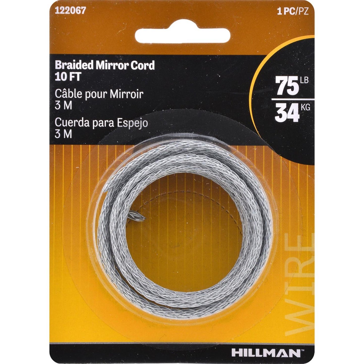 Hillman Galvanized Silver Picture Hanging Cord, 75 lb Capacity, 1 Pack