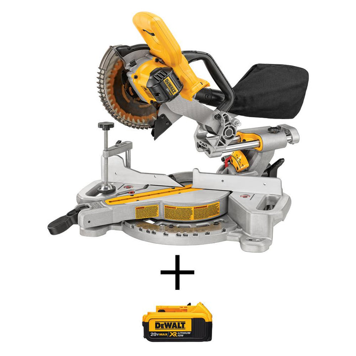 20-Volt Max Lithium-Ion Cordless Miter Saw (Tool-Only) with Bonus 20-Volt MAX XR Lithium-Ion Premium 4.0Ah Battery Pack - Super Arbor