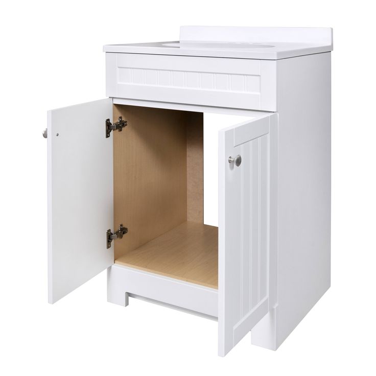 Style Selections Ellenbee 24.5-in White Single Sink Bathroom Vanity with White Cultured Marble Top