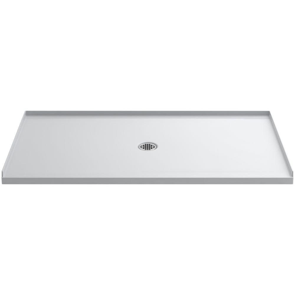 Ballast 66 in. x 36 in. Single Threshold Shower Base in White - Super Arbor