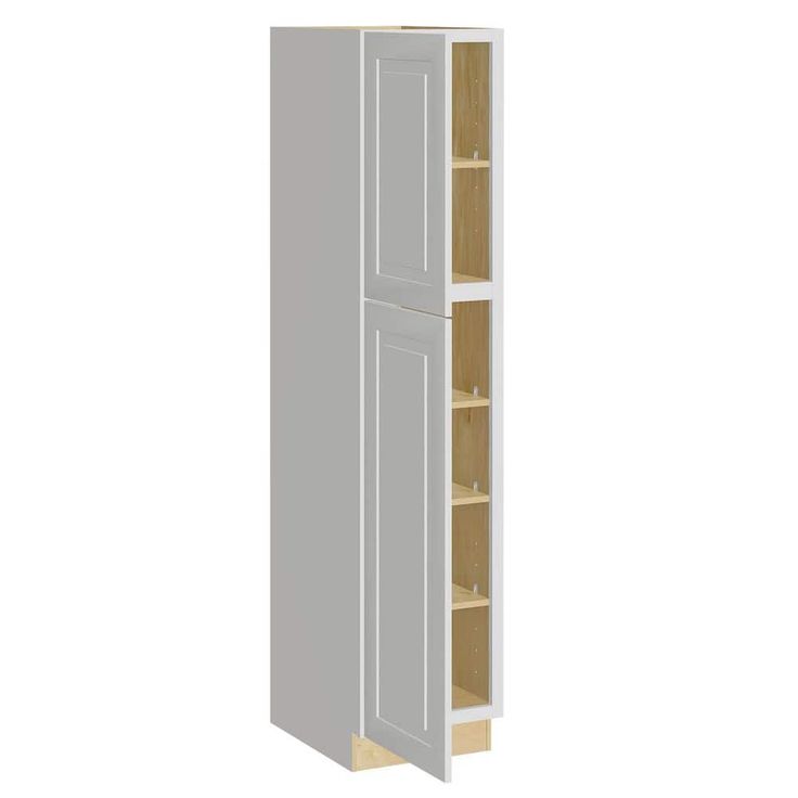 Home Decorators Collection Grayson 18 in. W x 24 in. D x 84 in. H Assembled Plywood Pantry Kitchen Cabinet in Pacific White with Soft Close LH