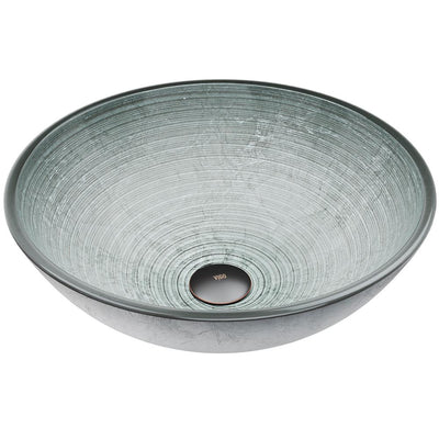 VIGO Handmade Glass Round Vessel Bathroom Sink in Simply Silver - Super Arbor