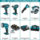 18-Volt LXT Lithium-Ion Cordless Combo Kit (5-Tool) with (2) 3.0 Ah Batteries, Rapid Charger and Tool Bag