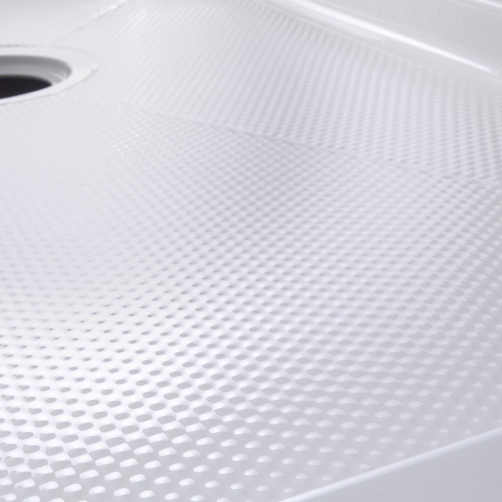 Lagoon 60 in. x 76 in. Left Drain Alcove Shower Kit in Carrara White and Silver Hardware - Super Arbor