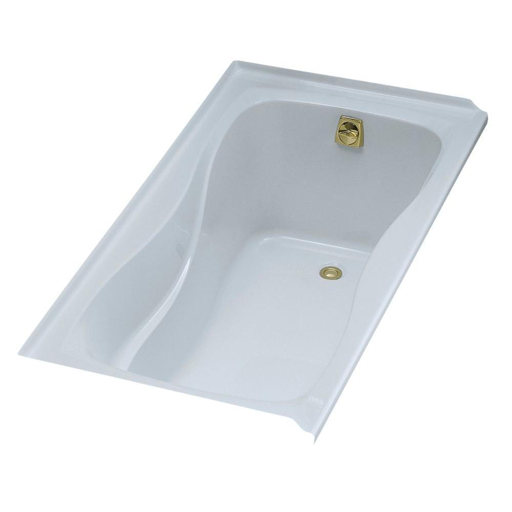 Hourglass 5 ft. Left-Hand Drain Alcove Bath Tub in White - Super Arbor