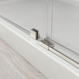 Ametrine 48 in. x 76 in. Heavy Frameless Hinge Shower Door in Brushed Nickel with 5/16 in. (8 mm) Clear Glass - Super Arbor