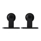 8 ft./96 in. Frosted Black Top Mount Sliding Barn Door Hardware Track Kit for Double Doors with Non-Routed Floor Guide - Super Arbor