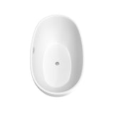 Juno 59 in. Acrylic Flatbottom Bathtub in Matte White with Polished Chrome Trim - Super Arbor