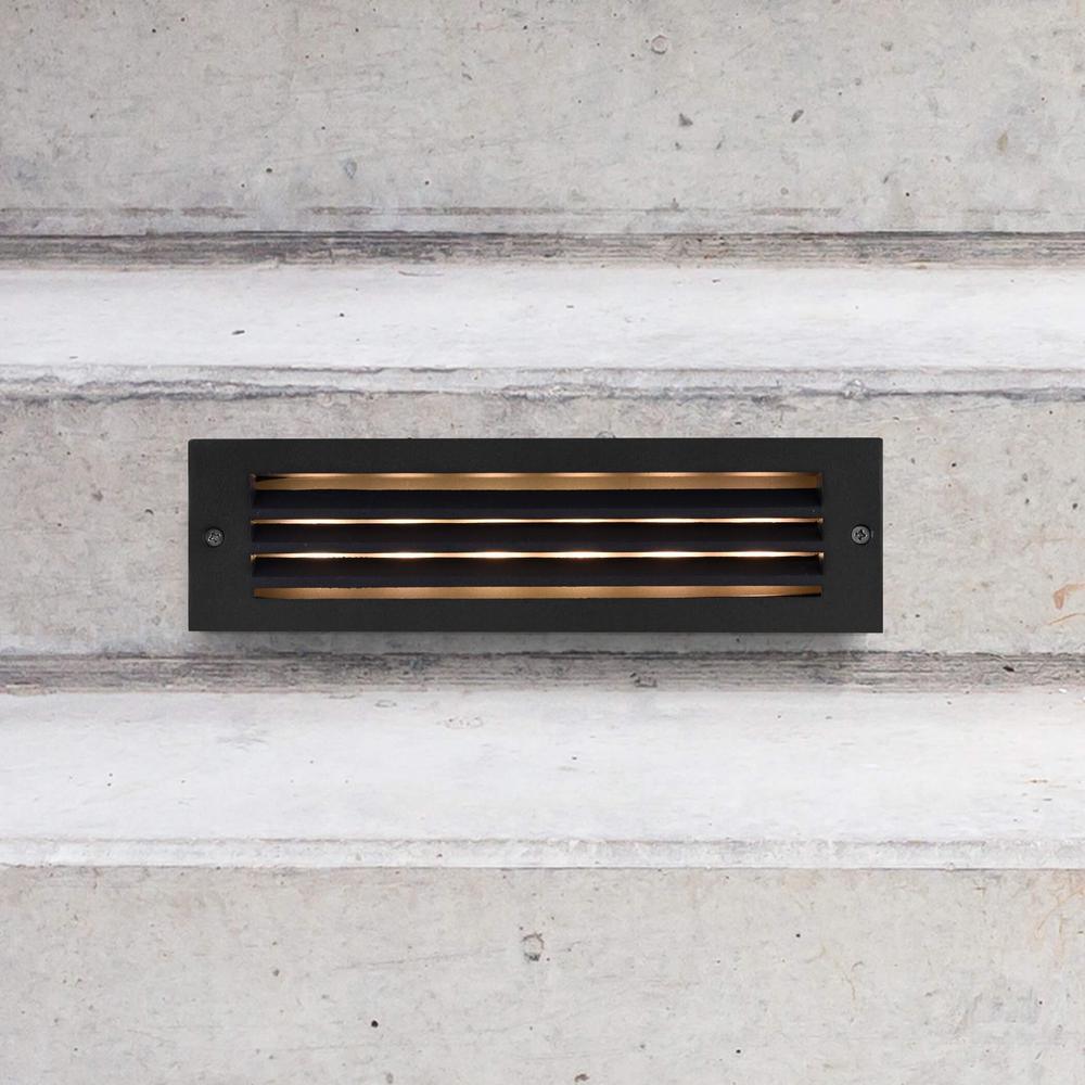 6-Watt Black Outdoor Integrated LED Step Landscape Well Light - Super Arbor