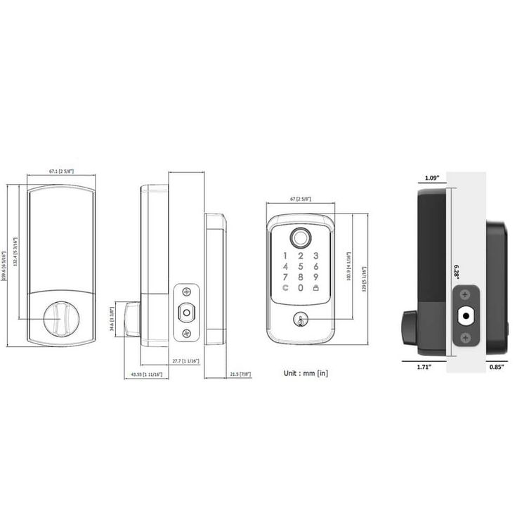 Defiant Hubspace Matte Black Square Biometric Fingerprint Electronic Touchpad Deadbolt