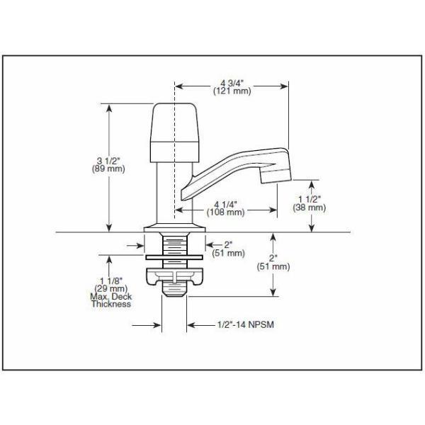 Single-Handle Metering Utility Faucet in Chrome - Super Arbor