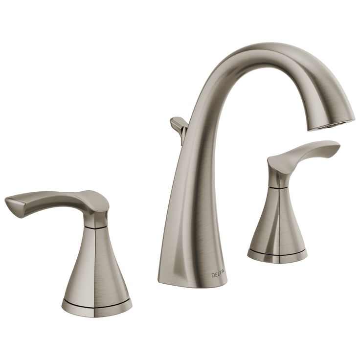 Delta Sandover Spotshield Brushed Nickel 2-handle Widespread WaterSense Bathroom Sink Faucet with Drain