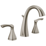 Delta Sandover Spotshield Brushed Nickel 2-handle Widespread WaterSense Bathroom Sink Faucet with Drain