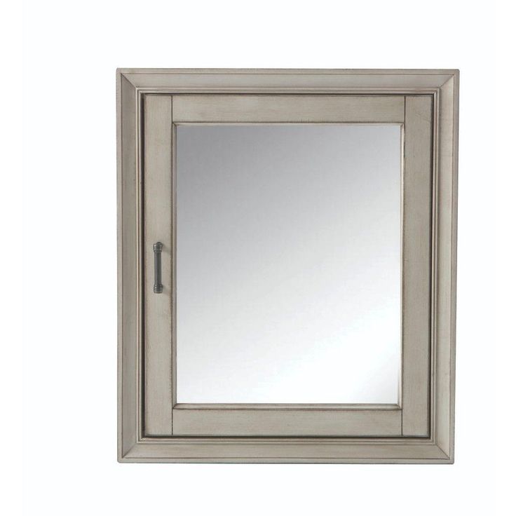 Hazelton 24 in. W x 28 in. H Framed Surface-Mount Bathroom Medicine Cabinet in Antique Grey