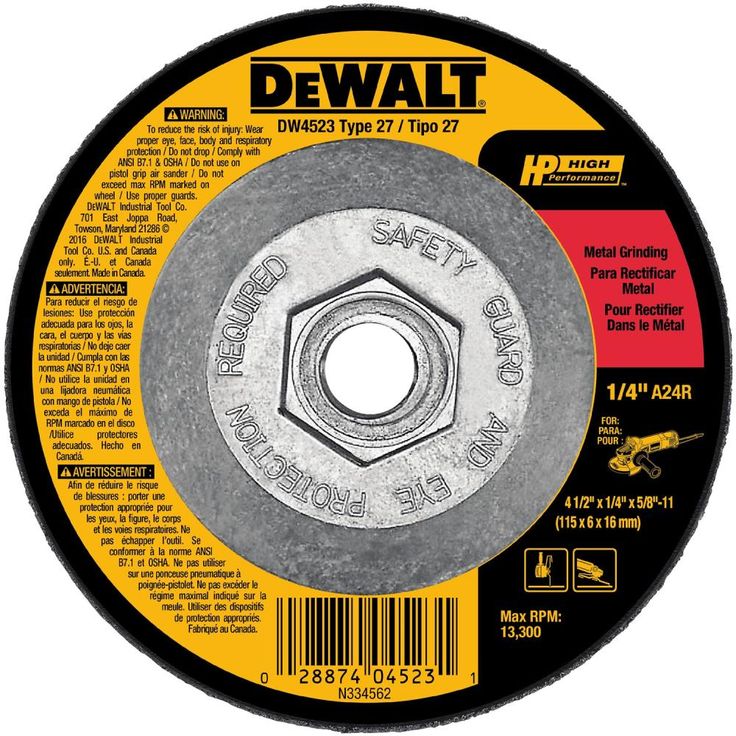 DEWALT Aluminum Oxide 4.5-in Grinding Wheel