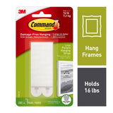3M Command White Large Picture Hanging Strips, 16 lb Hold, 8 Pack (4 Pairs)