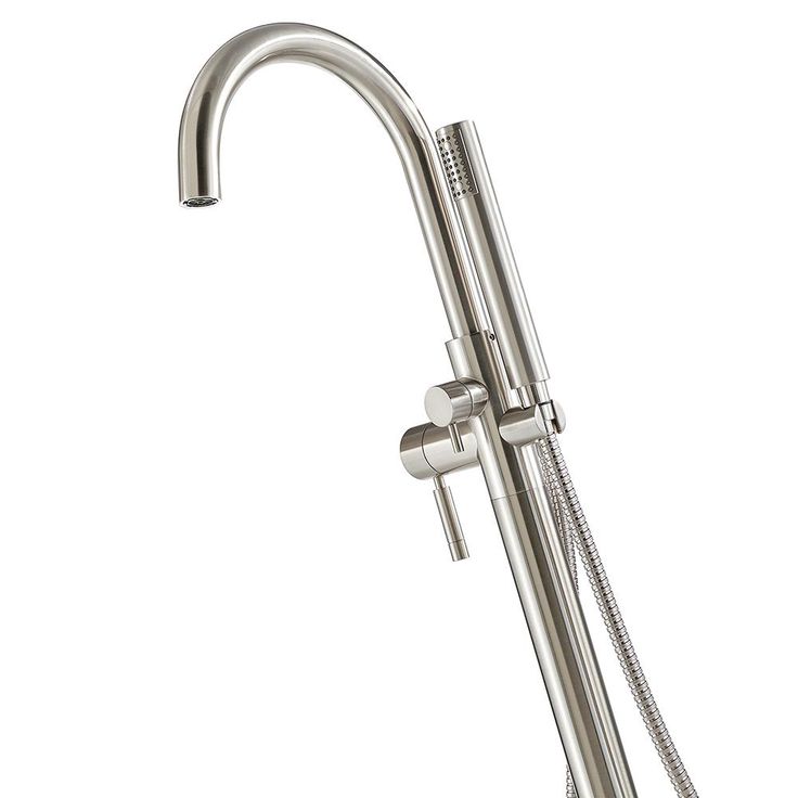Athena Single-Handle Floor-Mounted Roman Tub Faucet with Hand Shower in Brushed Nickel