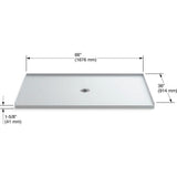 Ballast 66 in. x 36 in. Single Threshold Shower Base in White - Super Arbor