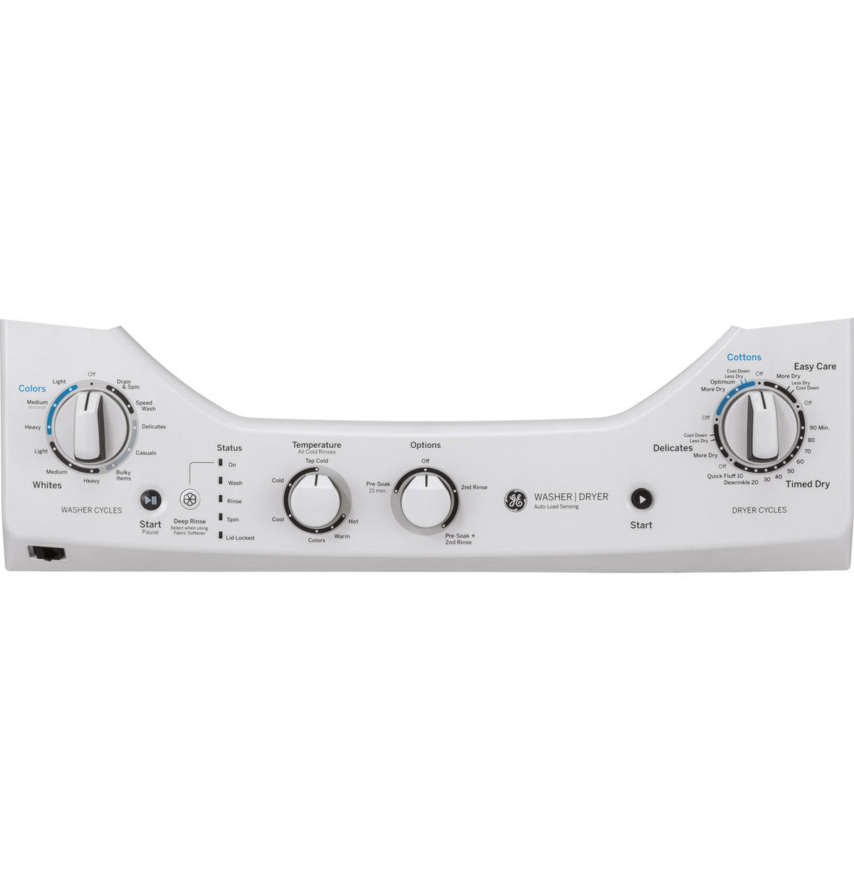 GE Electric Stacked Laundry Center with 2.3-cu ft Washer and 4.4-cu ft Dryer, White, 23.75-in W