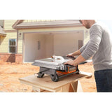 RIDGID 6.5 Amp 7 in. Table Top Wet Tile Saw with Bonus Stand and Blade