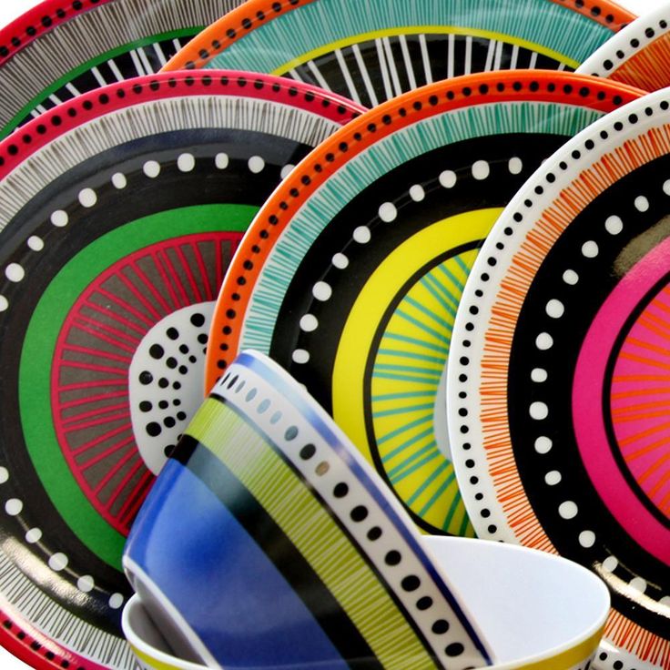 Almira 12-Piece Casual Multicolor Melamine Outdoor Dinnerware Set (Service for 4)