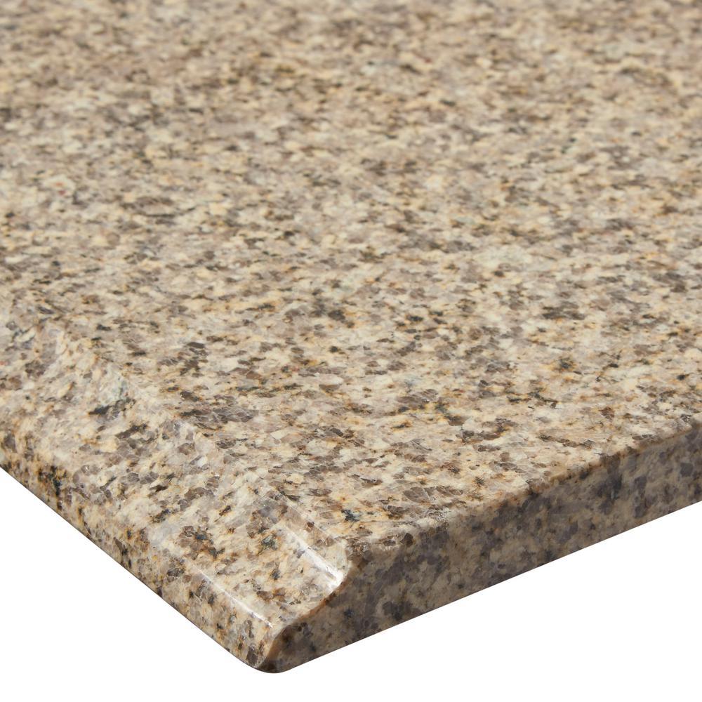 49 in. W Granite Vanity Top in Montesol with White Bowl and 8 in. Faucet Spread - Super Arbor