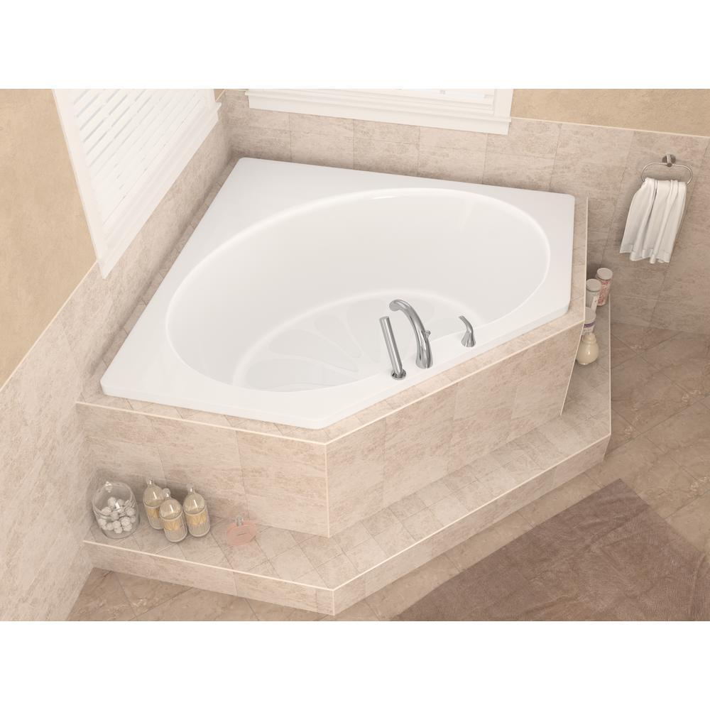 Carnelian 5 ft. Center Drain Soaker Tub in White - Super Arbor