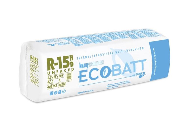 Knauf Insulation Ecobatt R-15 HD Unfaced Fiberglass Insulation Batts 3.5