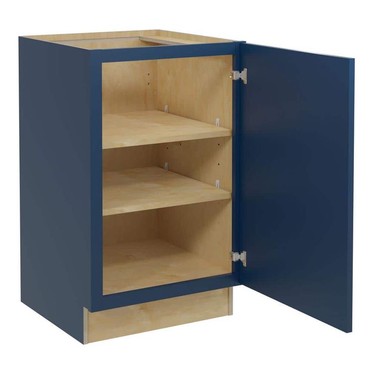 Home Decorators Collection Grayson 21 in. W x 24 in. D x 34.5 in. H Assembled Plywood Full Height Door Base Kitchen Cabinet in Mythic Blue RH