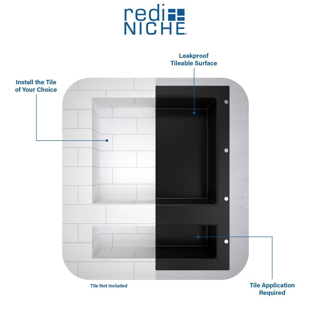 Redi Niche 32 in. W x 20 in. H x 4 in. D Shampoo - Soap Triple Niche Set - Super Arbor