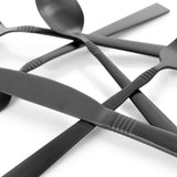 Cravat 20-Piece Matte Black Flatware Utensil Set, 18/10 Stainless Steel Silverware Metal (Service for 4)