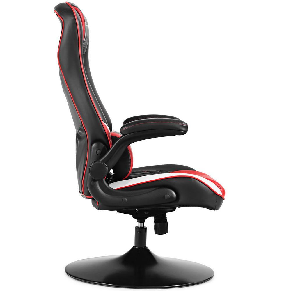 Red PVC Rocking Gaming Chair Rocker Racing Style Computer Office Chair 360¬∞ Swivel - Super Arbor