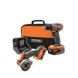 RIDGID 18-Volt SubCompact Brushless Drill/Driver Kit with 3 in. Multi-Material Saw, (2) 2.0 Ah Batteries, Charger and Bag