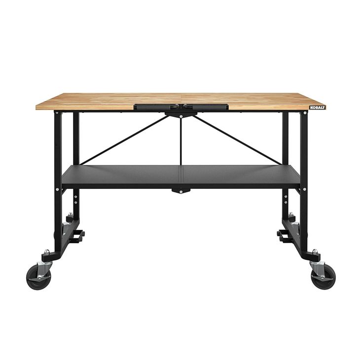 Kobalt 24-in L x 34-in H Rolling Black Wood Portable Work Bench