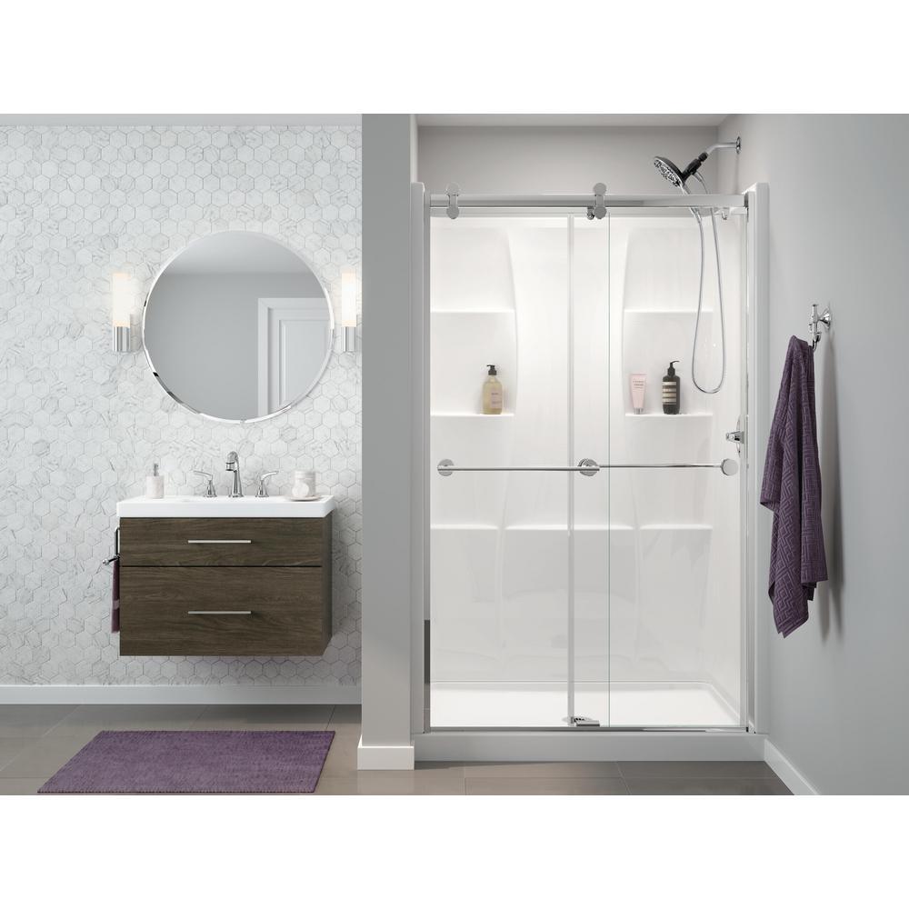 Classic 400 34 in. x 48 in. Single Threshold Alcove Shower Base in High Gloss White - Super Arbor
