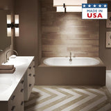ANZA 66 in. x 36 in. Acrylic Oval Drop-in Center Drain Soaking Bathtub in White - Super Arbor