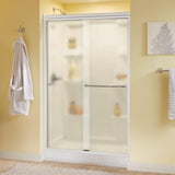 Simplicity 48 in. x 70 in. Semi-Frameless Traditional Sliding Shower Door in Bronze with Clear Glass - Super Arbor