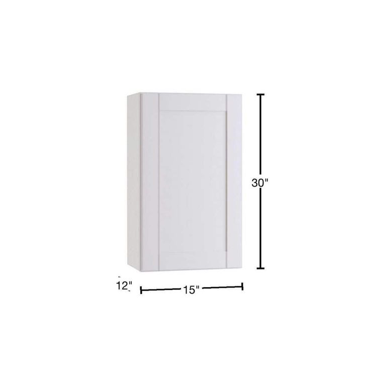 Home Decorators Collection Washington Vesper White Plywood Shaker Assembled Wall Kitchen Cabinet Soft Close Left 15 in W x 12 in D x 30 in H