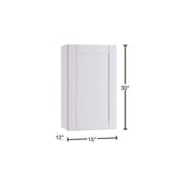 Home Decorators Collection Washington Vesper White Plywood Shaker Assembled Wall Kitchen Cabinet Soft Close Left 15 in W x 12 in D x 30 in H