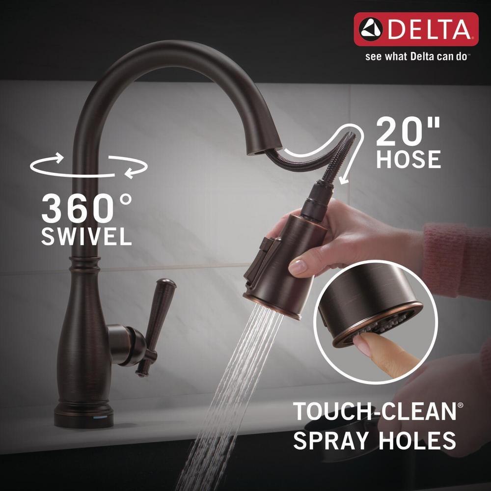 Charmaine Single-Handle Pull-Down Sprayer Kitchen Faucet with Touch2O and ShieldSpray Technologies in Venetian Bronze - Super Arbor