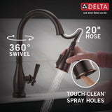 Charmaine Single-Handle Pull-Down Sprayer Kitchen Faucet with Touch2O and ShieldSpray Technologies in Venetian Bronze - Super Arbor