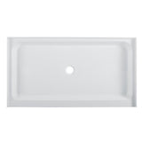 Voltaire 60 in. x 36 in. Acrylic Single-Threshold Center Drain Shower Base in White - Super Arbor