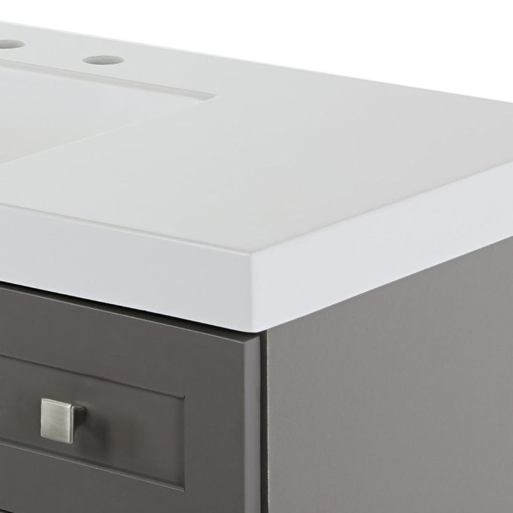 Rosedale 42 in. W x 19 in. D Bath Vanity in Taupe Gray with Cultured Marble Vanity Top in White with White Sink