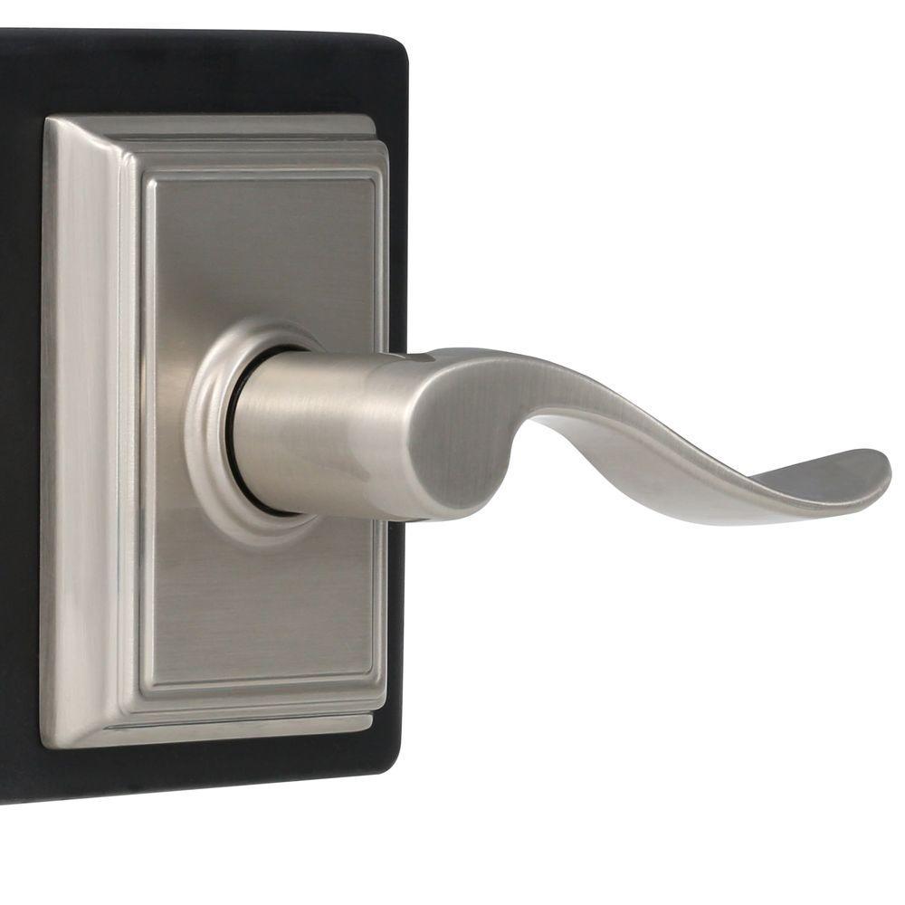 Accent Satin Nickel Passage Hall/Closet Door Lever with Addison Trim - Super Arbor