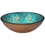 Chrona Series Vessel Sink in Gold/Cyan Mix - Super Arbor