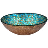 Chrona Series Vessel Sink in Gold/Cyan Mix - Super Arbor